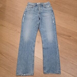 AGOLDE Jeans Womens Size 24 Remy High Rise Straight Wink Blue Button Fly Classic